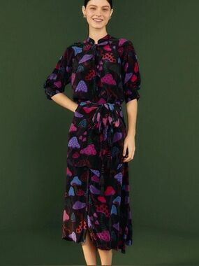 Farm Rio Rare Mushroom Midi Dress XL